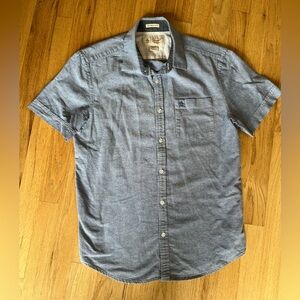 Original Penguin Heritage Slim Fit Mens Blue Denim Short Sleeve Shirt
